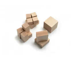 Cubes décomposition : 15 blocs + 4 puzzles bois naturel