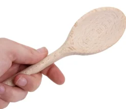 Cuillère plate bois naturel 20 cm - cuisine et loisirs créatifs