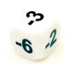 Dé -1 -2 -3 -4 -5 -6 chiffres négatifs en 16 mm BLANC