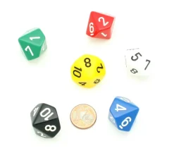 Dé à 10 faces 1 à 10 opaques jeux de rôle d10 à l'unité