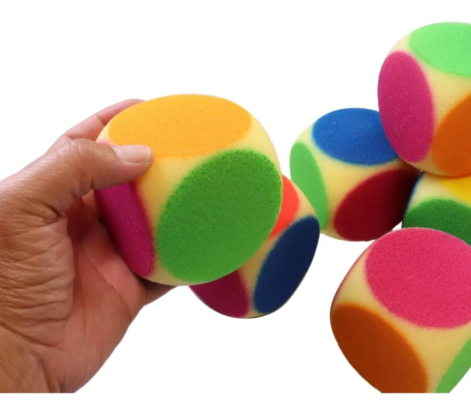 Dé 6 couleurs de 7 cm en mousse alvéolée