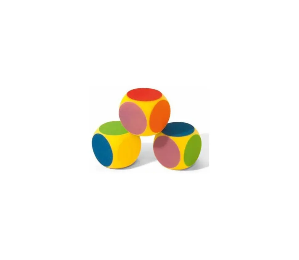 Dé 6 couleurs de 7 cm en mousse alvéolée