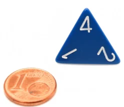 Dé 4 faces 1 à 4 opaques d4 pour jeux à l'unité