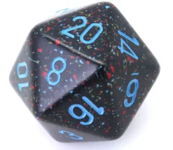 Dé 20 faces 34 mm Speckled ciel étoilé bleu foncé