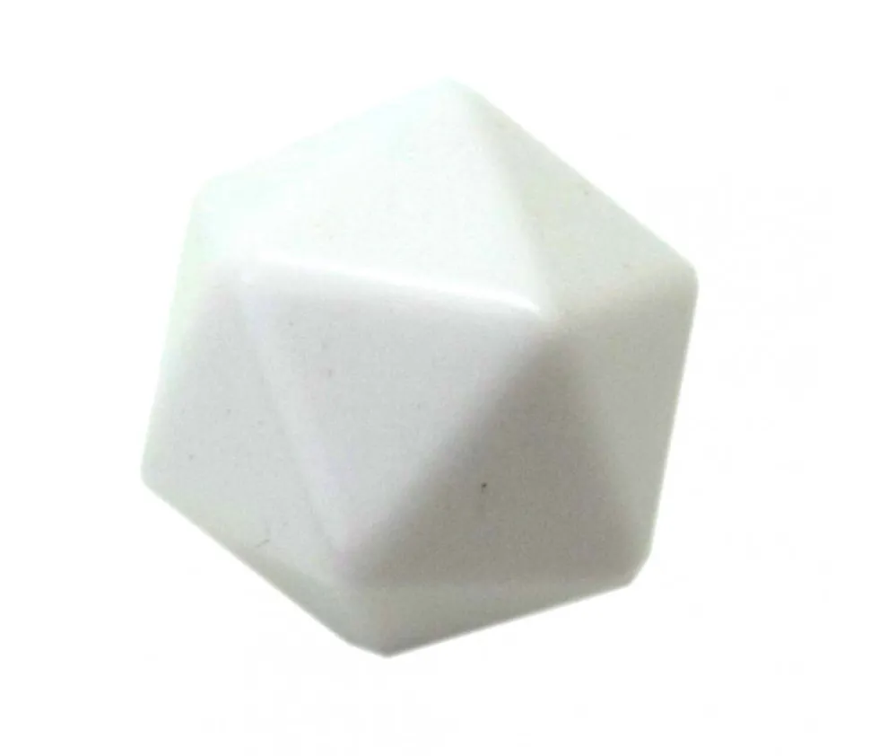 Dé 20 faces blanc neutre à personnaliser 2.2 cm