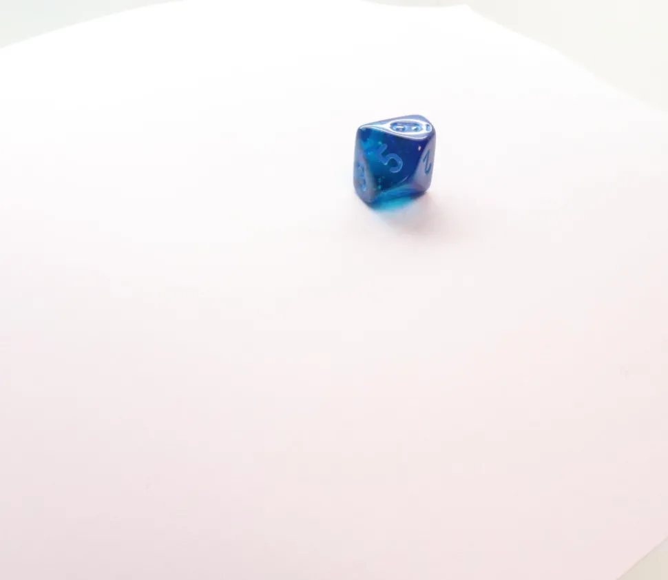 Dé 10 faces bleu Luminary chiffres bleus