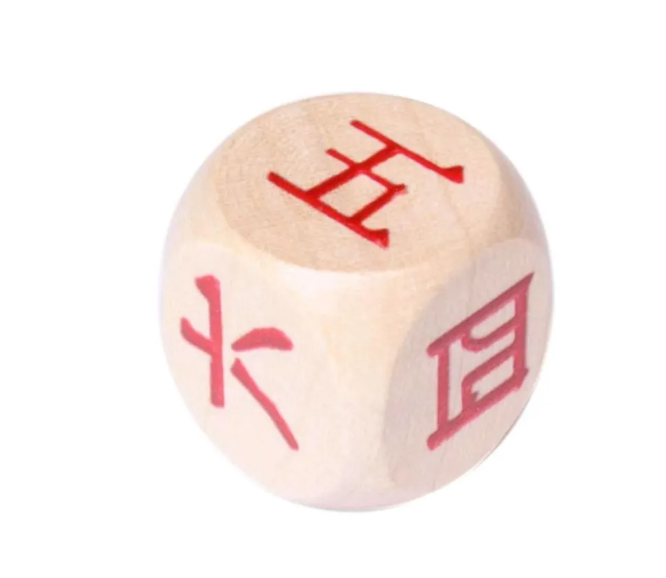 Dé 6 faces chinois 1 à 6 pour jeu et apprentissage