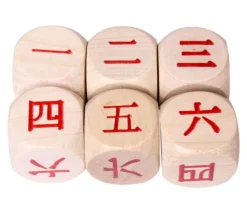 Dé 6 faces chinois 1 à 6 pour jeu et apprentissage
