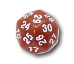 Dé 30 faces cuivré D30 de jeu