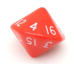 Dé 16 faces D16 à l'unité (couleur mise au hasard)