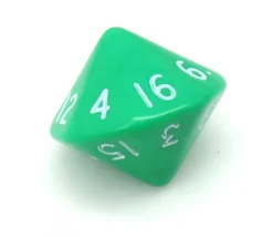 Dé 16 faces D16 à l'unité (couleur mise au hasard)