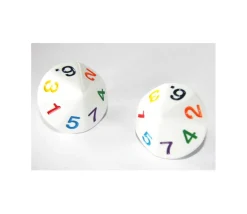 Dé 14 faces de 1 à 7 chiffres colorés 4 cm