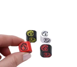 Dé 4 faces dragon moderne (forme arrondie)
