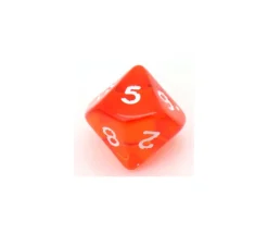 Dé 10 faces en translucide de 0 à 9 à l'unité (couleur mise au hasard)