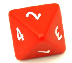 Dé 8 faces géant d8 opaques JUMBO à l'unité (couleur au hasard)