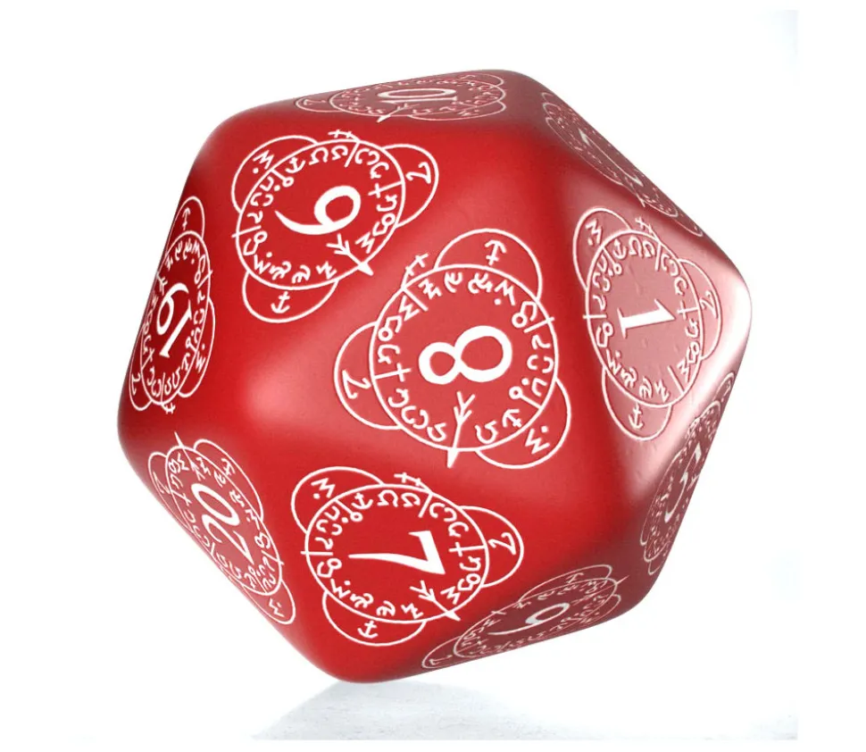 Dé 20 faces géant effet graphique compteur de niveau rouge