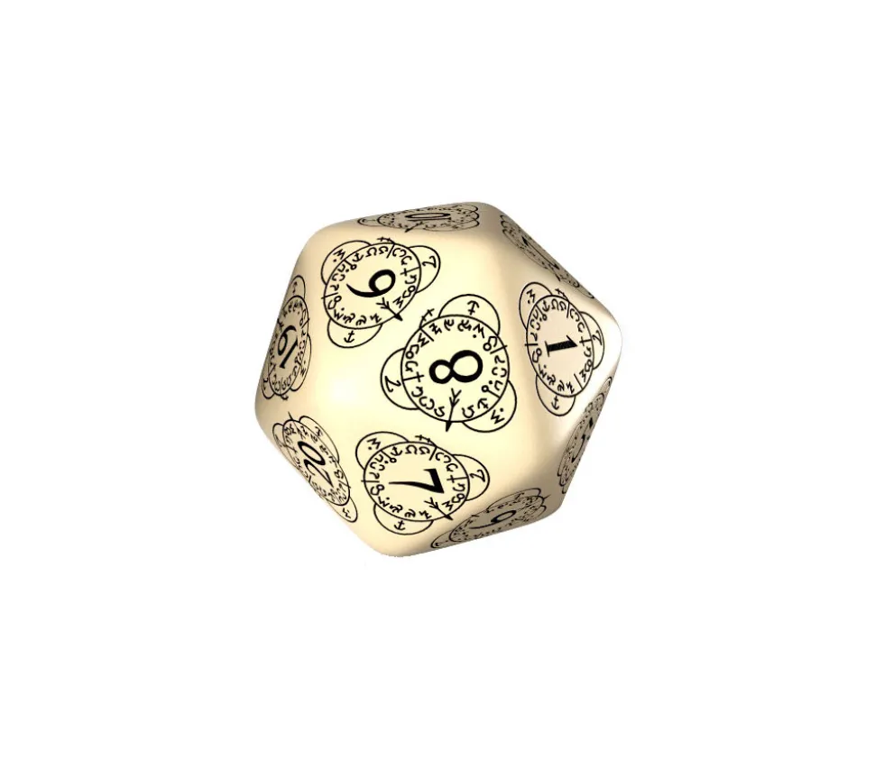 Dé 20 faces géant effet graphique compteur de niveau beige