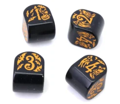 Dé 4 faces Halloween moderne (forme arrondie)