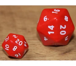 Dé 20 faces jumbo couleurs opaques à l'unité (couleur mise au hasard)