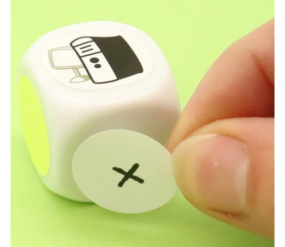 Dé 6 faces neutre 25 mm coins arrondis à personnaliser