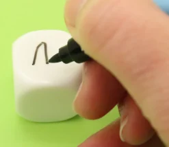 Dé 6 faces neutre 25 mm coins arrondis à personnaliser