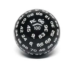Dé 100 faces noir D100 de jeu