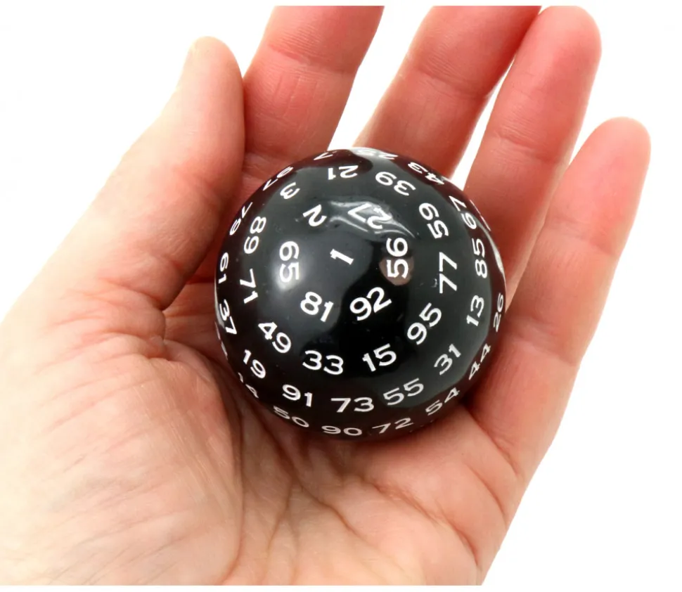 Dé 100 faces noir D100 de jeu