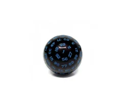 Dé 100 faces noir et bleu D100 de jeu