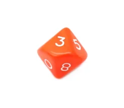 Dé 10 faces opaque 0 à 9 à l'unité (couleur mise au hasard)