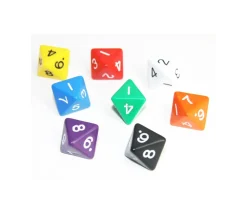 Dé 8 faces opaque à l'unité (couleur au hasard)