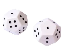 Dé 12 faces points avec 3 fois 1 à 4 JUMBO