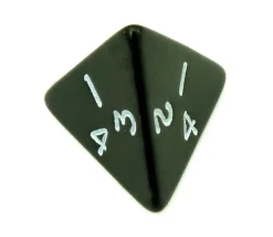 Dé 4 faces pyramide 1 à 4 opaque à l'unité (couleur mise au hasard)