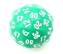 Dé 60 faces vert D60 de jeu