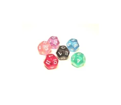 Dé à jouer 12 faces translucides dodécaèdre à l'unité (couleur mise au hasard)