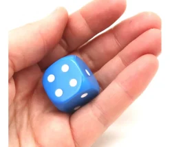 Dé à jouer 22 mm bleu de 1 à 6