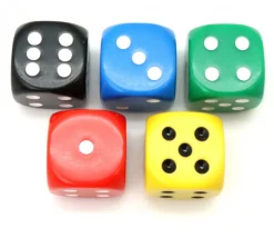 Dé à jouer 22 mm bleu de 1 à 6