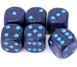 Dé à jouer 16 mm bleu effet granit Speckled - Cobalt - Chessex