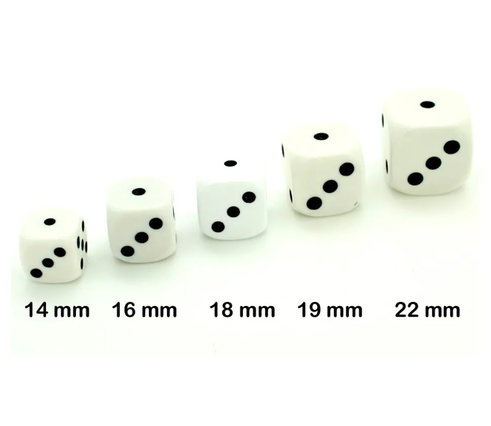 Dé à jouer 18 mm classique points 1 à 6 jeux de société