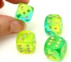 Dé à jouer 15 mm gem bicolore blitz