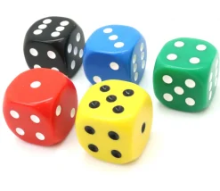 Dé à jouer 22 mm jaune de 1 à 6