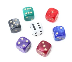 Dé à jouer 12 mm nacré à l'unité couleur à choisir