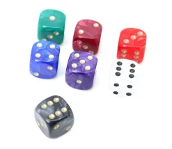 Dé à jouer 12 mm nacré à l'unité couleur à choisir