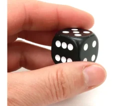 Dé à jouer 22 mm noir de 1 à 6