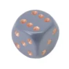 Dé à jouer 16 mm opaque gris foncé points cuivrés Chessex