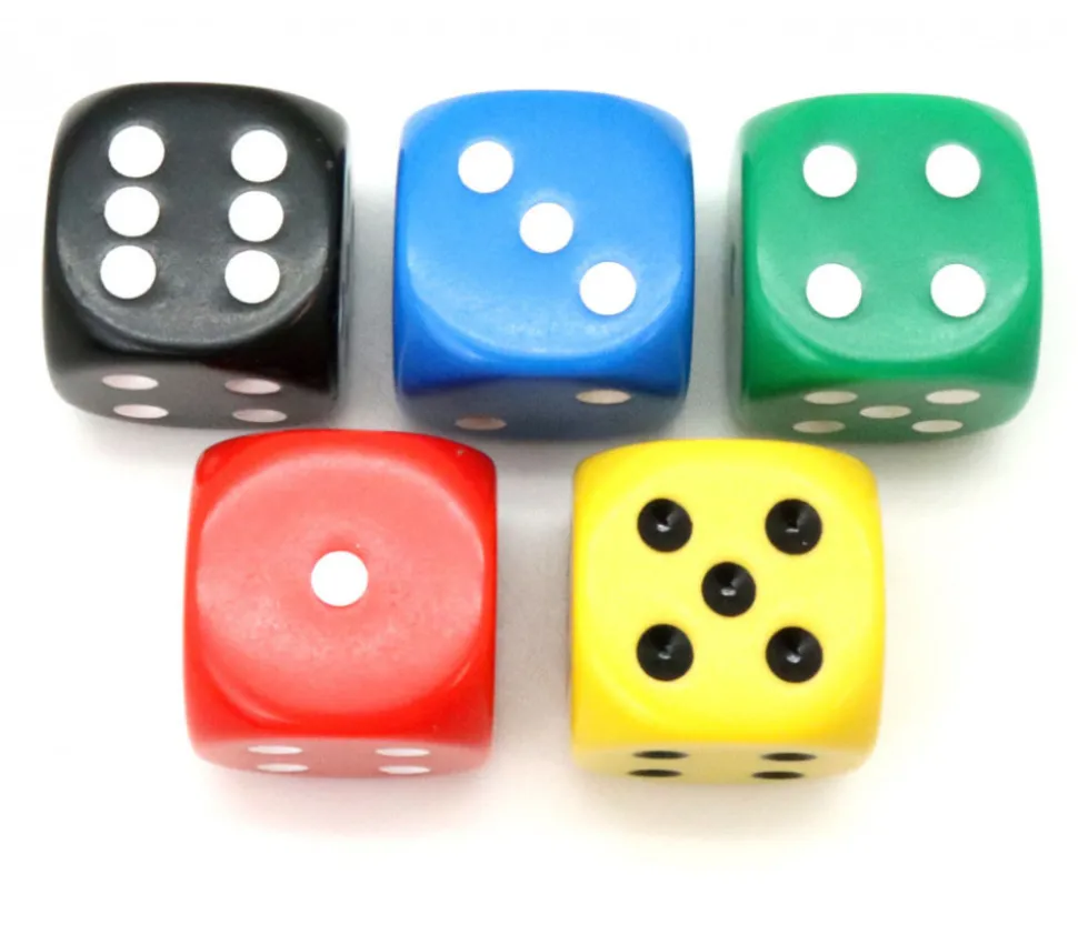 Dé à jouer 22 mm rouge de 1 à 6