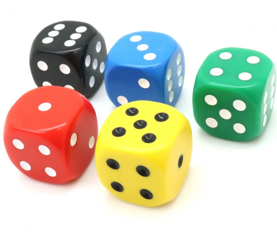 Dé à jouer 22 mm rouge de 1 à 6