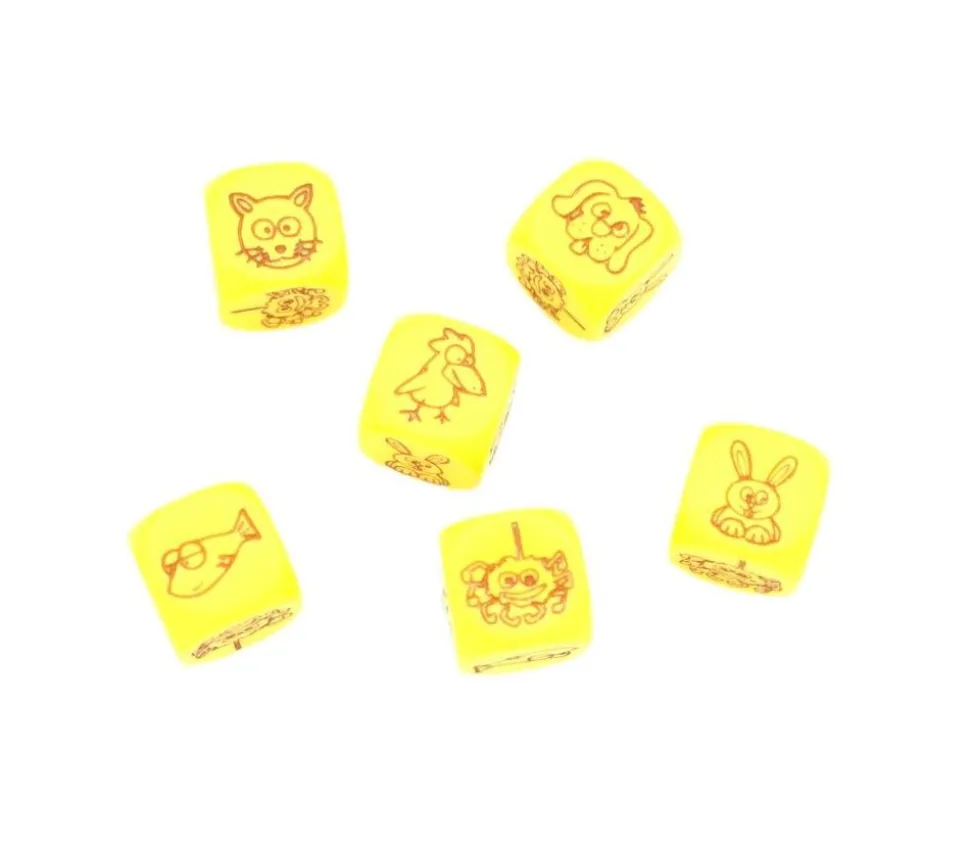 Dé à jouer animaux rigolos 18 mm à l'unité