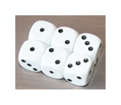 Dé à jouer avec points 123 de 16mm de côté