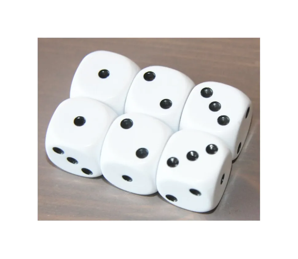Dé à jouer avec points 123 de 16mm de côté