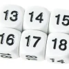 Dé à jouer BLANC 16 mm chiffres 13 à 18